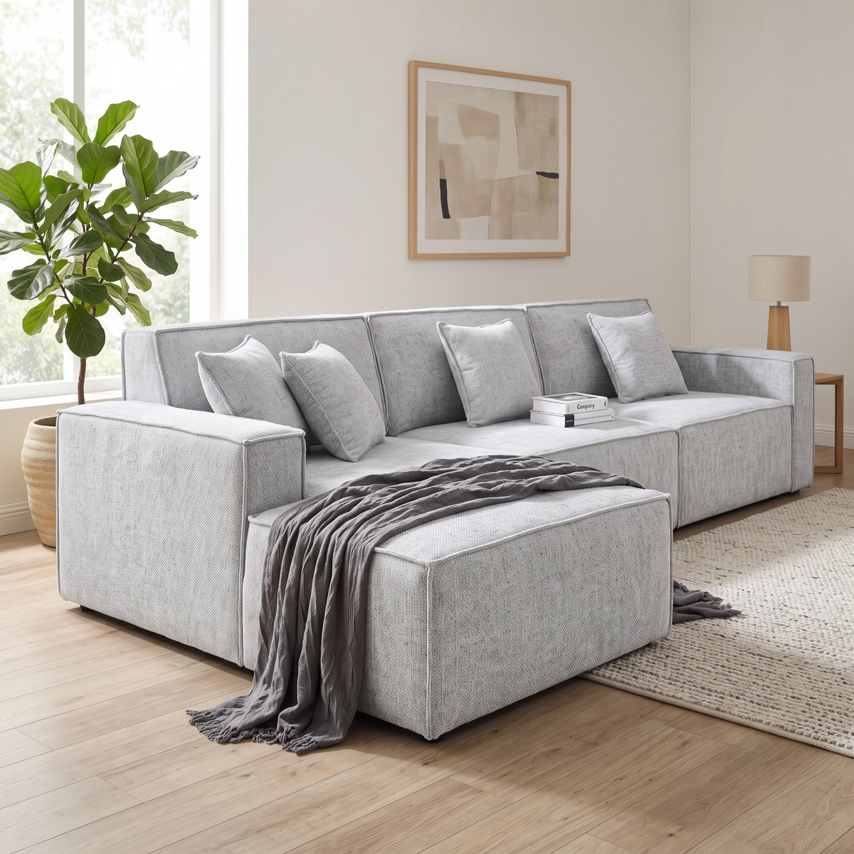 Brand New Modular L-Shape Sofa | Pearl or Slate (Light Grey) | Sydney Wide Delivery | Brand New