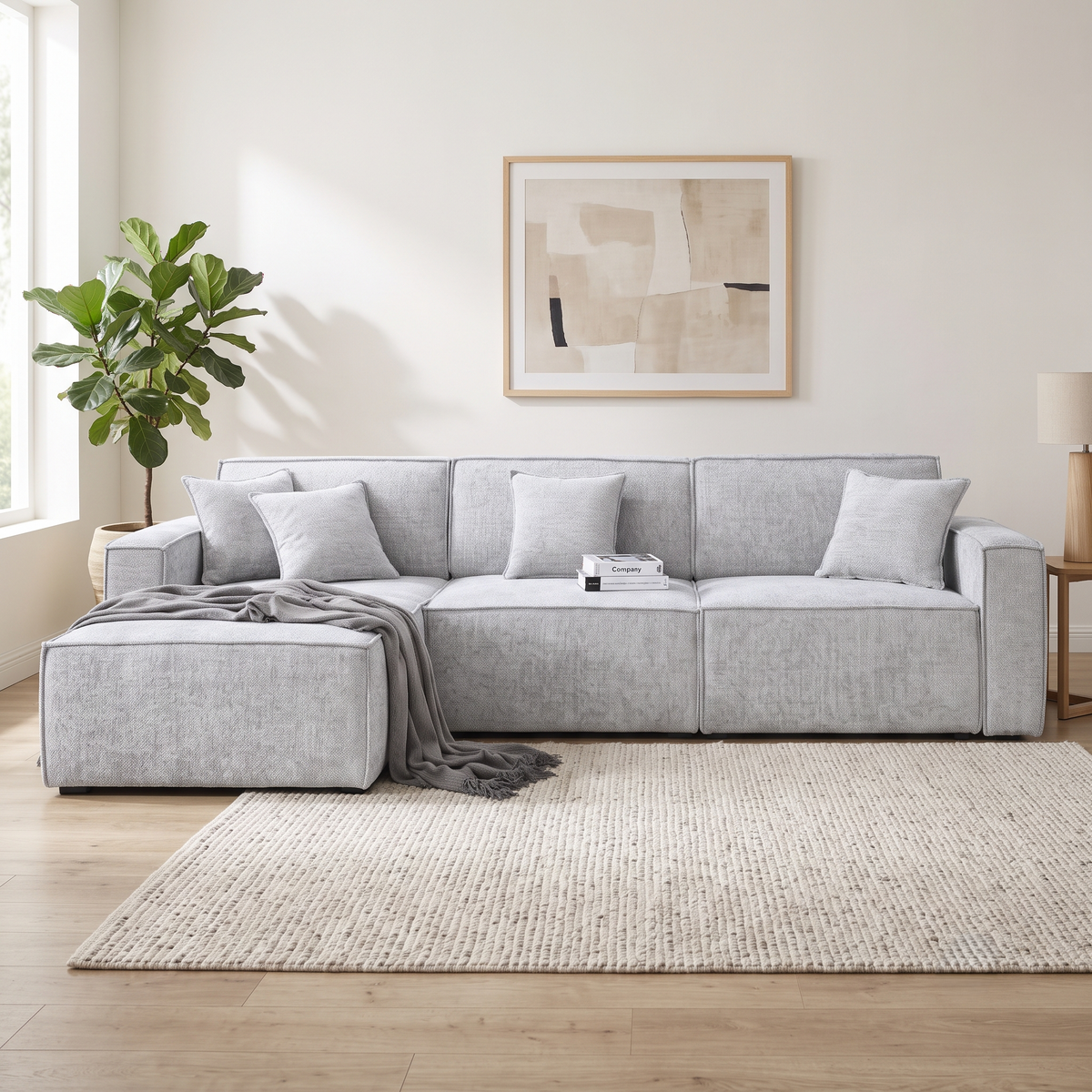 Brand New Modular L-Shape Sofa | Pearl or Slate (Light Grey) | Sydney Wide Delivery | Brand New