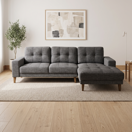 "The Maddox" Mid-Century L-Shape Sofa with Chaise | Brand New | Sydney Wide Delivery