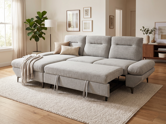 The Zenith" Convertible Sofa Bed & Storage Chaise | Brand New | Sydney Wide Delivery