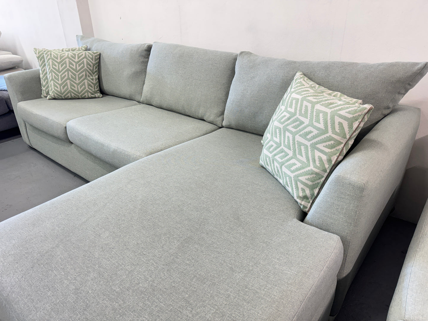 Harvey Norman Sea Green Reversible L-Shape Sofa | Pre-Owned | Steam Cleaned | Sydney Wide Delivery