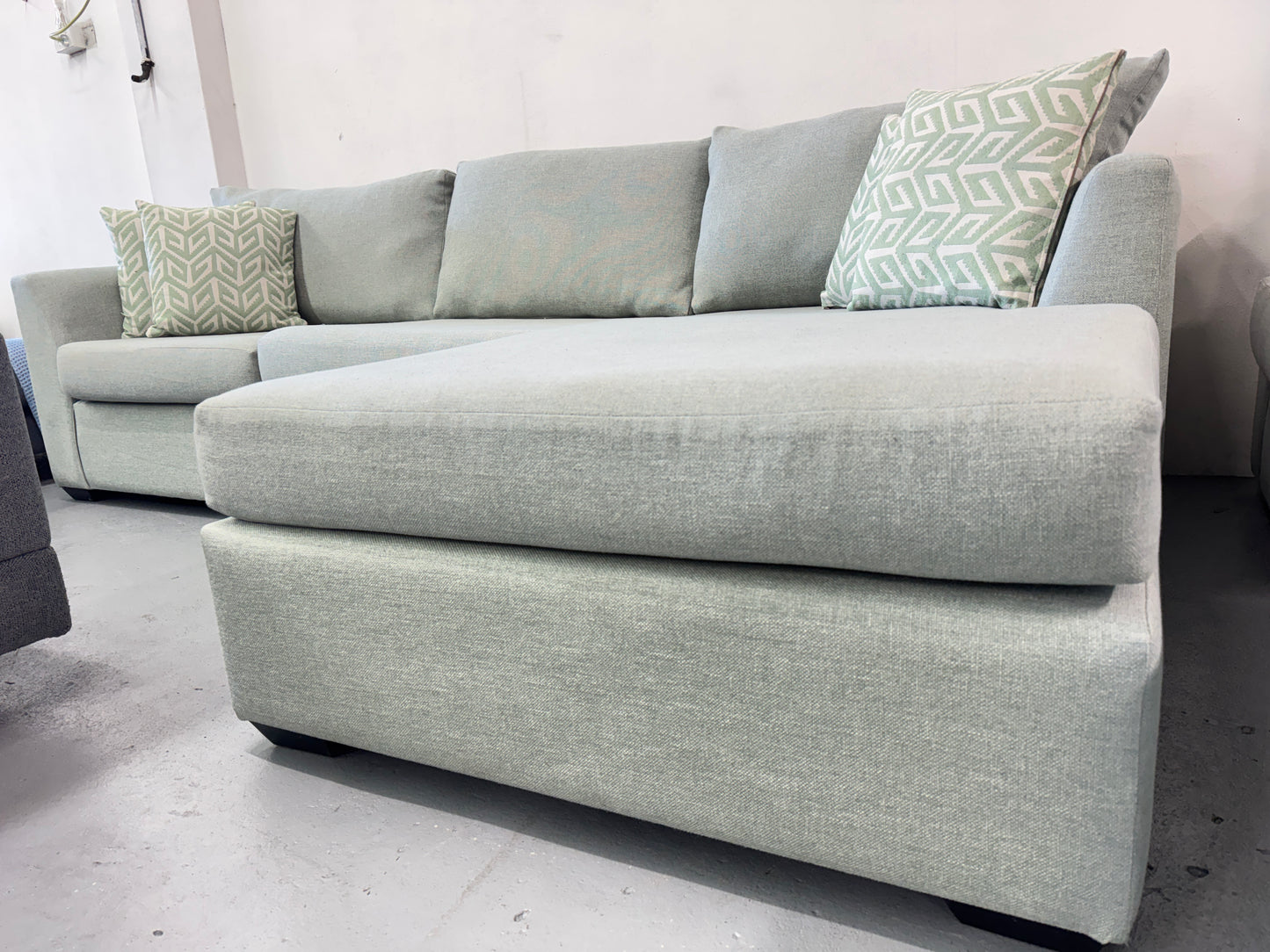 Harvey Norman Sea Green Reversible L-Shape Sofa | Pre-Owned | Steam Cleaned | Sydney Wide Delivery