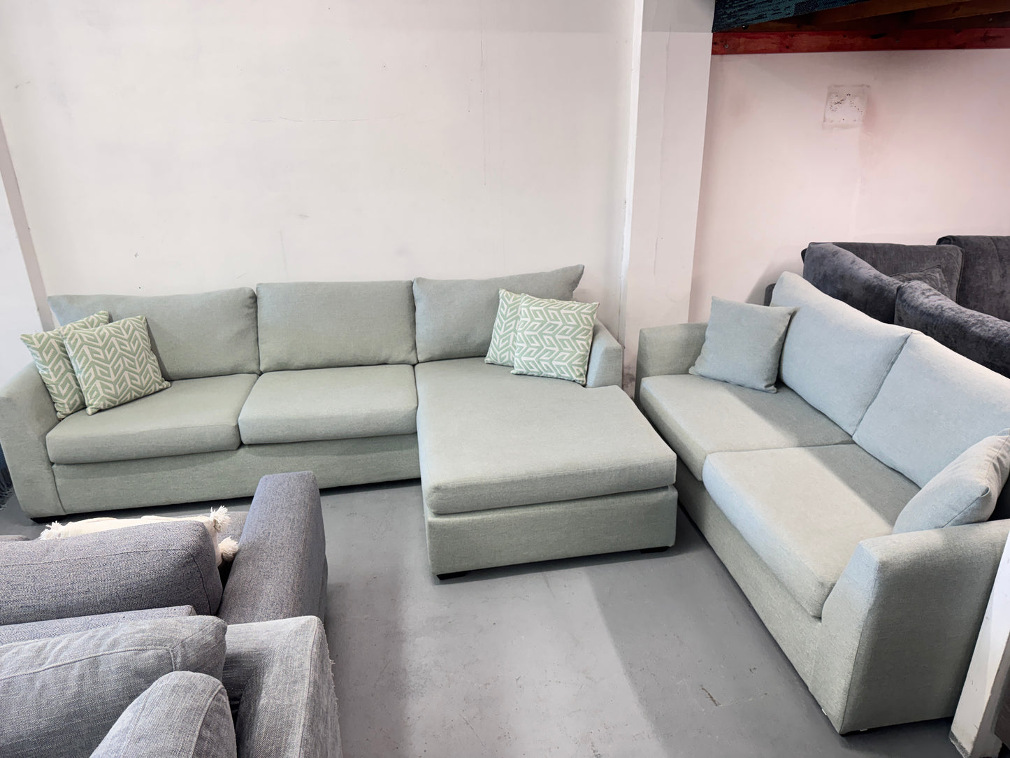 Harvey Norman Sea Green Reversible L-Shape Sofa | Pre-Owned | Steam Cleaned | Sydney Wide Delivery