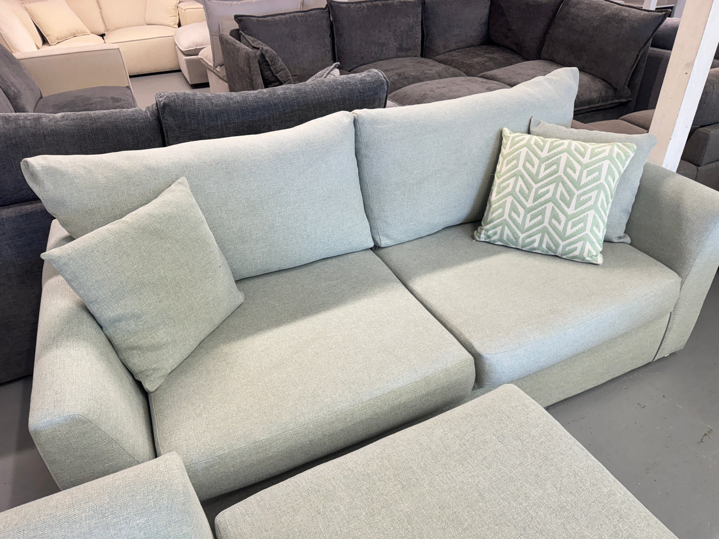 Harvey Norman Sea Green Reversible L-Shape Sofa | Pre-Owned | Steam Cleaned | Sydney Wide Delivery