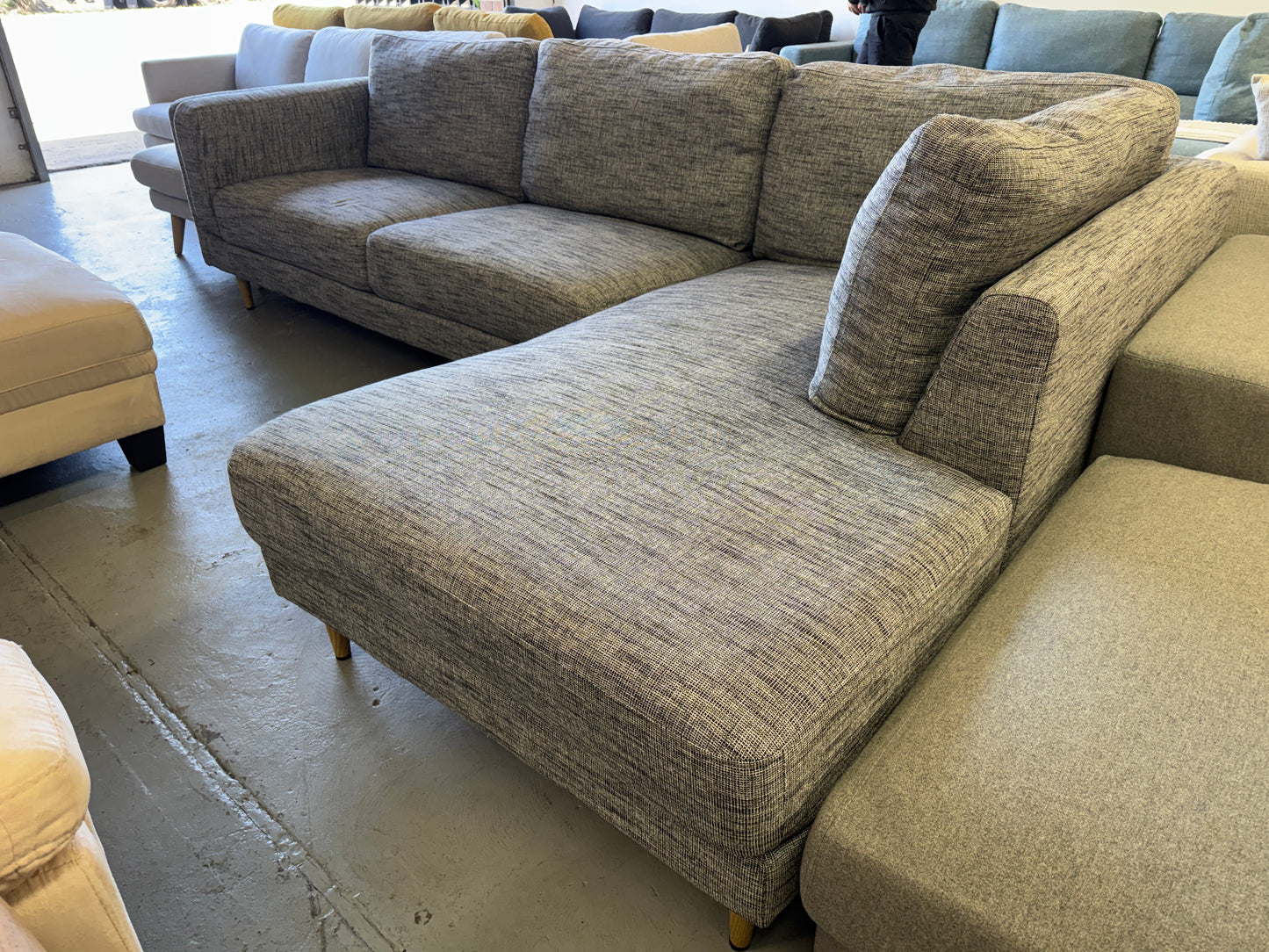 Lounge Lovers Grey L-Shape Sofa | Pre-Owned | Steam Cleaned | Sydney Wide Delivery