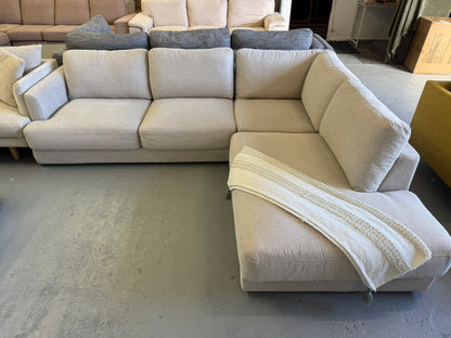 Lounge Lovers Beige L-Shape Sofa | Pre-Owned | Steam Cleaned | Sydney Wide Delivery