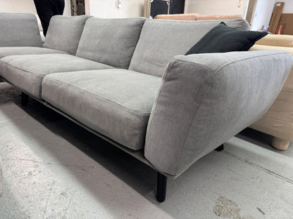 King Living Grey L-Shape Sofa with Ottoman | Pre-Owned | Steam Cleaned | Sydney Wide Delivery
