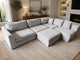 Focus On Furniture Light Grey L-Shape Sofa with Ottoman | Sydney Wide Delivery | Pre Owned