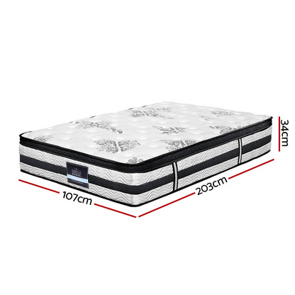 King Single Bedding 34cm Mattress Euro Top Pocket Spring