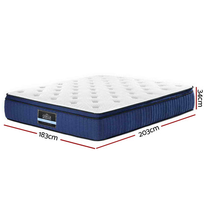 King Bedding 34cm Mattress Cool Gel Memory Foam 7 Zone