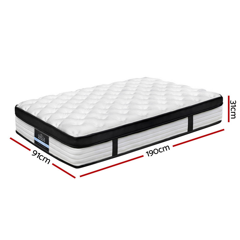 Single Bedding 31cm Mattress Euro Top