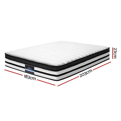 King Bedding 27cm Mattress Euro Top