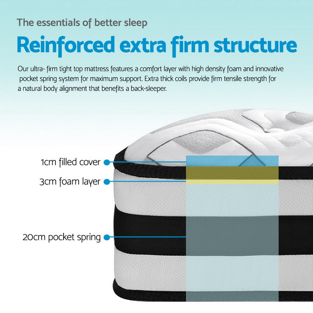 Queen Bedding 24cm Mattress Super Firm