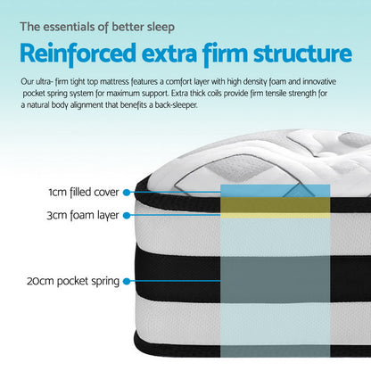 Queen Bedding 24cm Mattress Super Firm