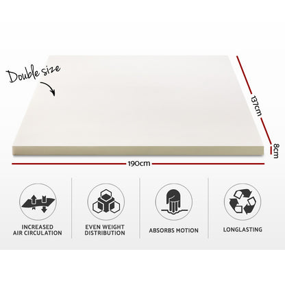 Double Bedding Memory Foam Mattress Topper 8cm