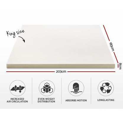 King Bedding Memory Foam Mattress Topper 8cm