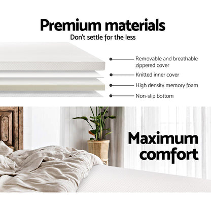 King Bedding Memory Foam Mattress Topper 8cm