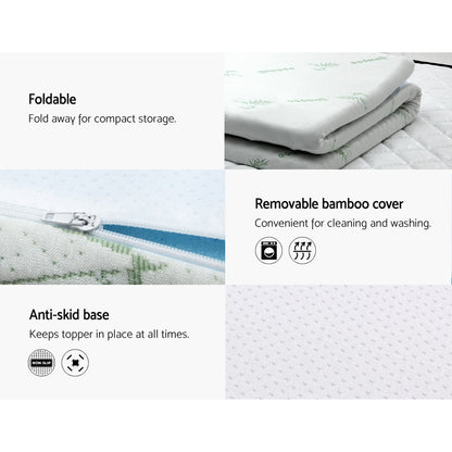 Double Bedding Memory Foam Mattress Topper Cool Gel 5cm