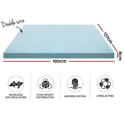 Double Bedding Memory Foam Mattress Topper Cool Gel 8cm
