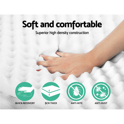 King Bedding Memory Foam Mattress Topper Egg Crate 5cm