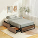 Bed Frame Metal Frame King Single Bed Base 2 Drawers OSLO