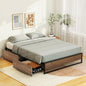 Artiss Bed Frame Metal Frame Queen Size Bed Base 2 Drawers OSLO