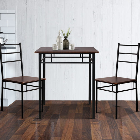 Dining Table And Chairs Set fo 3 Walnut