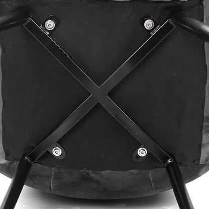 Dining Chairs Set of 4 Velvet Horizontal Slope Grey