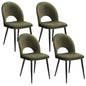 Dining Chairs Set of 4 Velvet Hollow Green