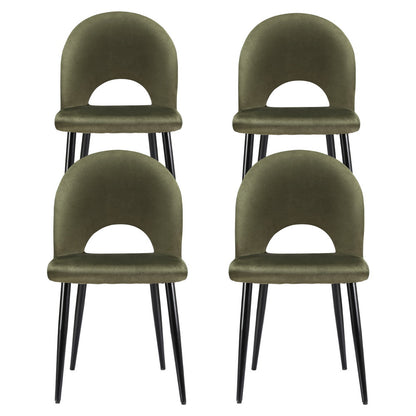 Dining Chairs Set of 4 Velvet Hollow Green