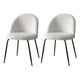 Dining Chairs Set of 2 Sherpa Boucle White