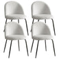 Dining Chairs Set of 4 Sherpa Boucle White