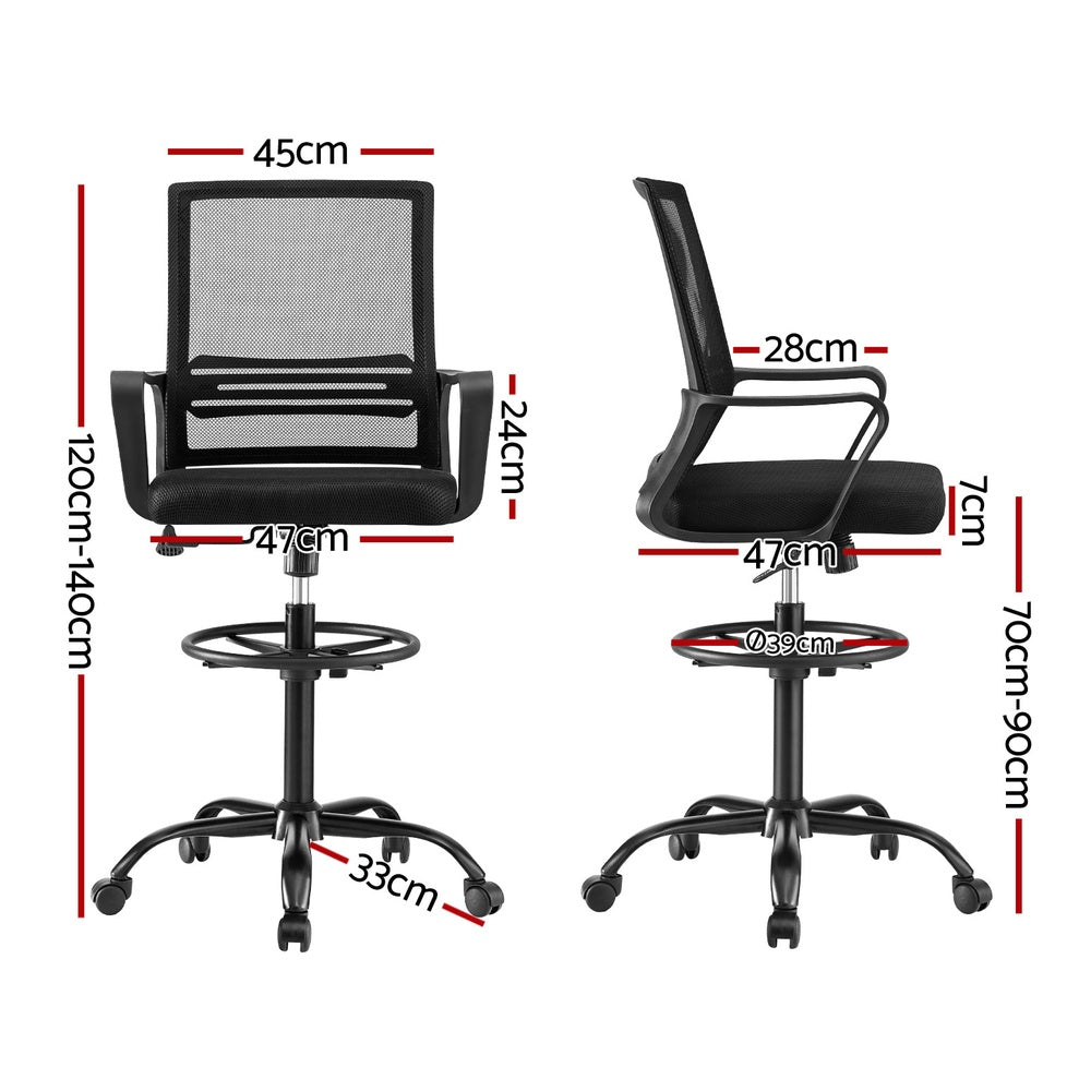 Mesh Black Office Chair Drafting Chairs Stool Computer Desk Studios