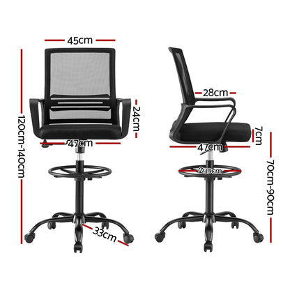Mesh Black Office Chair Drafting Chairs Stool Computer Desk Studios