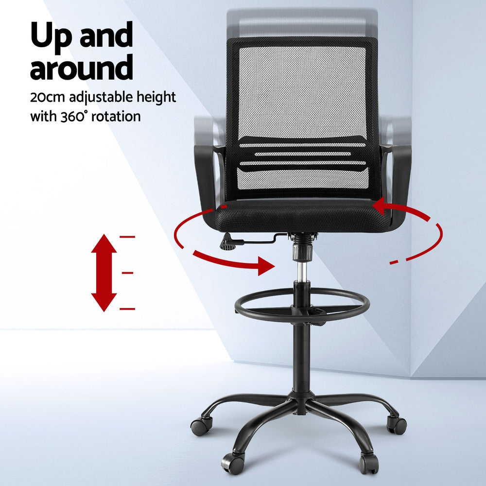 Mesh Black Office Chair Drafting Chairs Stool Computer Desk Studios