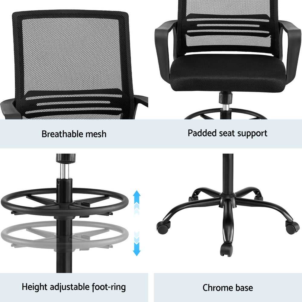 Mesh Black Office Chair Drafting Chairs Stool Computer Desk Studios