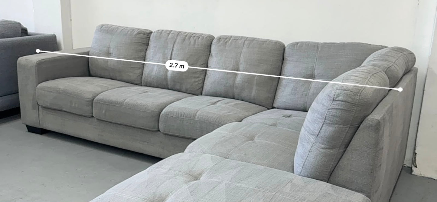 Grey Corner Sofa | Pre-Owned | Steam Cleaned | Sydney Wide Delivery
