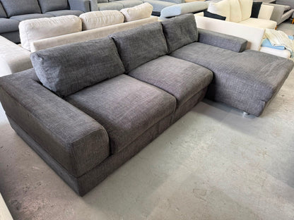 Harvey Norman Charcoal L-Shape Sofa | Pre-Owned | Steam Cleaned | Sydney Wide Delivery