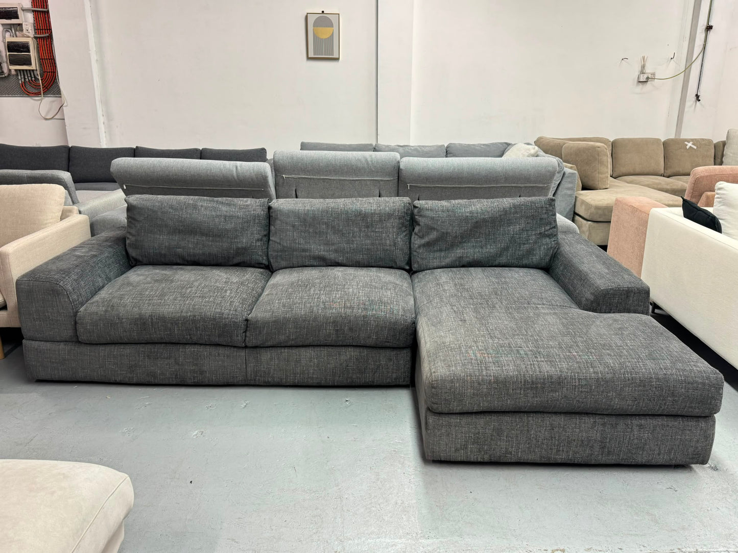 Harvey Norman Charcoal L-Shape Sofa | Pre-Owned | Steam Cleaned | Sydney Wide Delivery