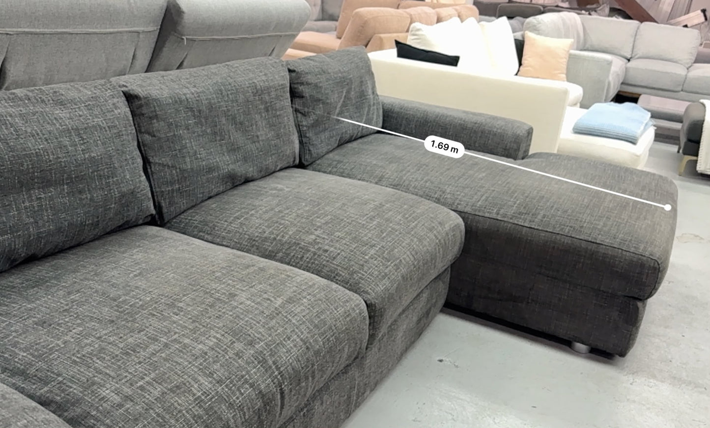 Harvey Norman Charcoal L-Shape Sofa | Pre-Owned | Steam Cleaned | Sydney Wide Delivery