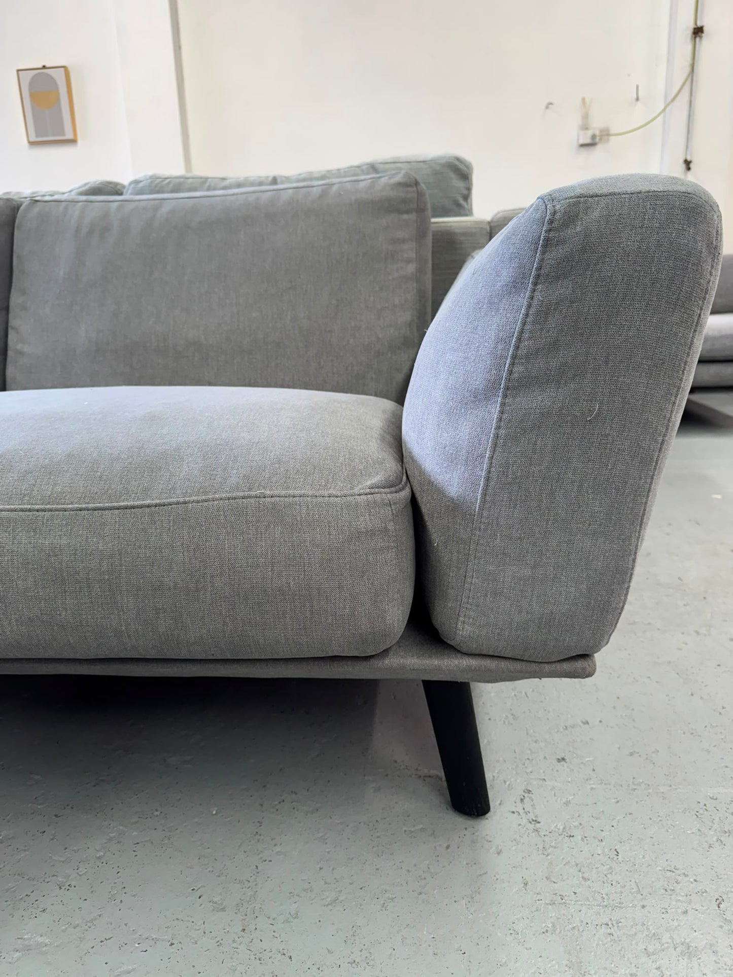 King Living Grey L-Shape Sofa with Ottoman | Pre-Owned | Steam Cleaned | Sydney Wide Delivery