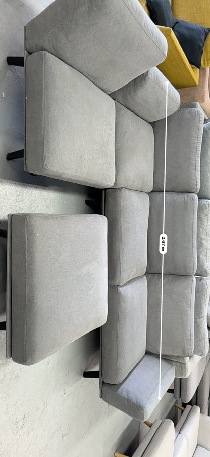 King Living Grey L-Shape Sofa with Ottoman | Pre-Owned | Steam Cleaned | Sydney Wide Delivery