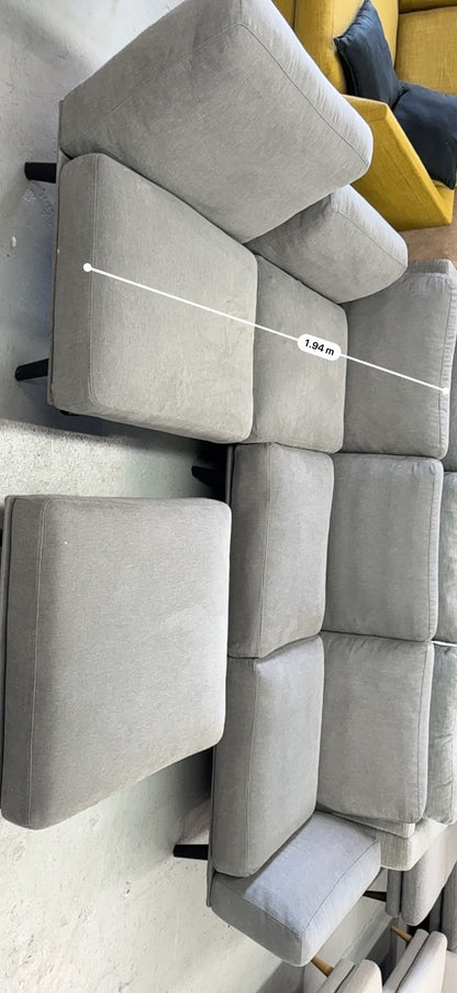King Living Grey L-Shape Sofa with Ottoman | Pre-Owned | Steam Cleaned | Sydney Wide Delivery