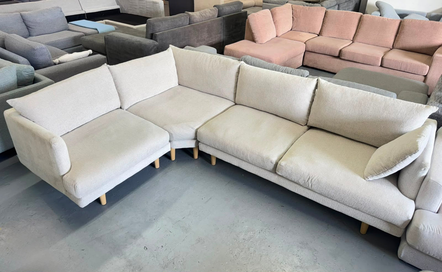Beige Corner Sofa | Pre-Owned | Steam Cleaned | Sydney Wide Delivery