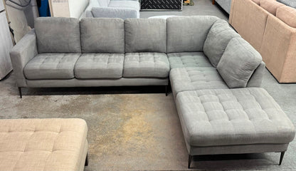 Light Grey Corner 5-Seater Sofa with Extended Chaise | Pre-Owned | Steam Cleaned | Sydney Wide Delivery