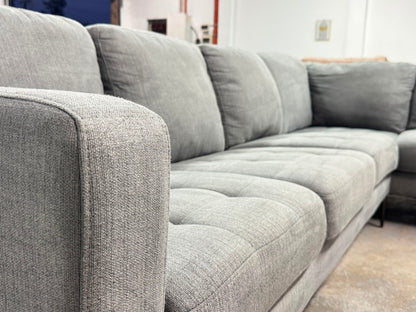 Light Grey Corner 5-Seater Sofa with Extended Chaise | Pre-Owned | Steam Cleaned | Sydney Wide Delivery