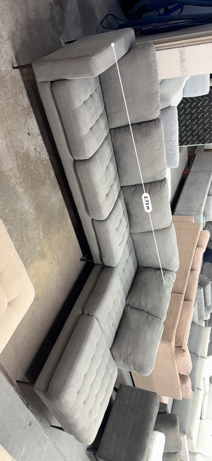 Light Grey Corner 5-Seater Sofa with Extended Chaise | Pre-Owned | Steam Cleaned | Sydney Wide Delivery