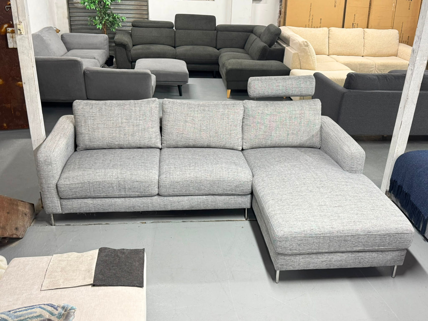 Grey 3-Seater Sofa with Left-Hand Chaise | Pre-Owned | Steam Cleaned | Sydney Wide Delivery