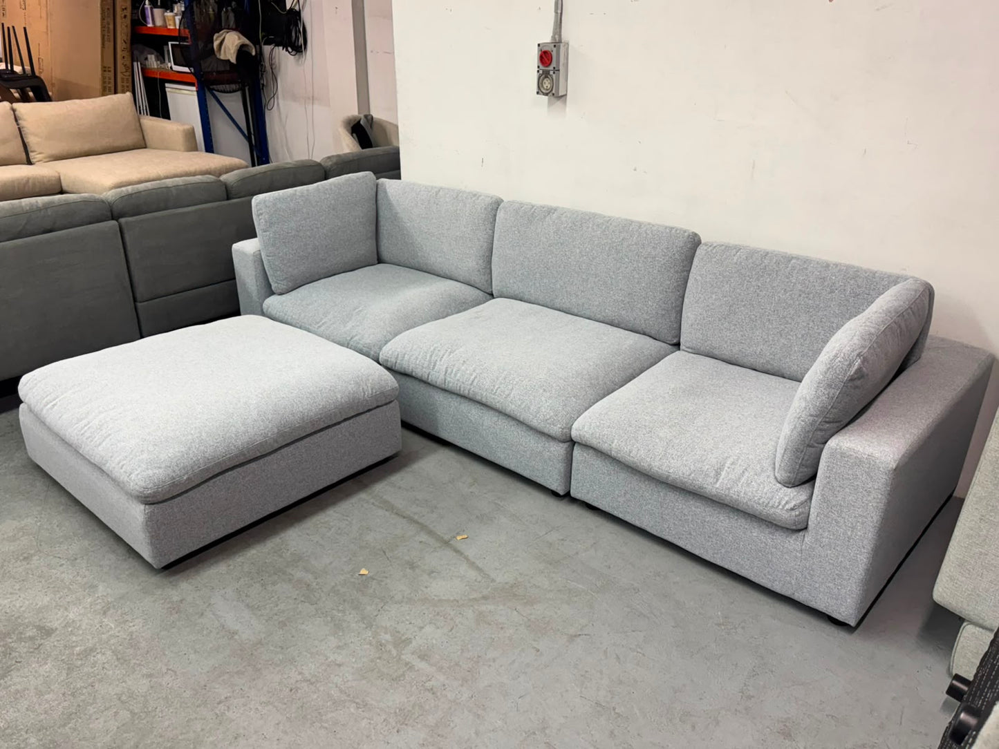 Modular 3-Seater Sofa with Ottoman | Pre-Owned | Steam Cleaned | Sydney Wide Delivery