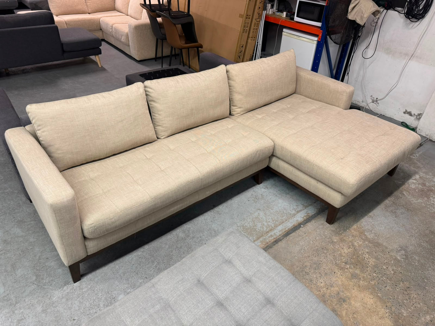 Freedom Beige 3-Seater Sofa with Right-Hand Chaise | Pre-Owned | Steam Cleaned | Sydney Wide Delivery